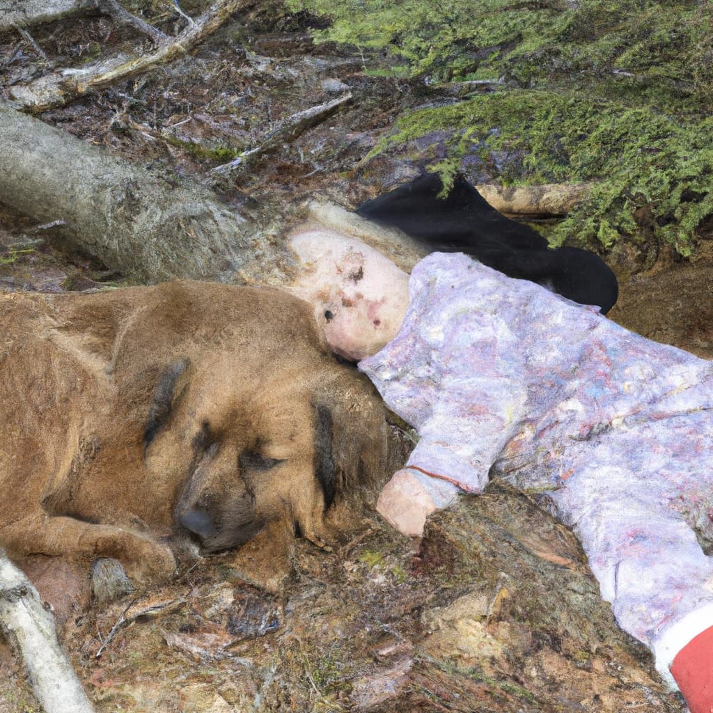 A toddler who went missing in Michigan was found safe and sound after spending the night in the woods. The remarkable discovery was made when the child was found asleep, using the family dog as a furry pillow.