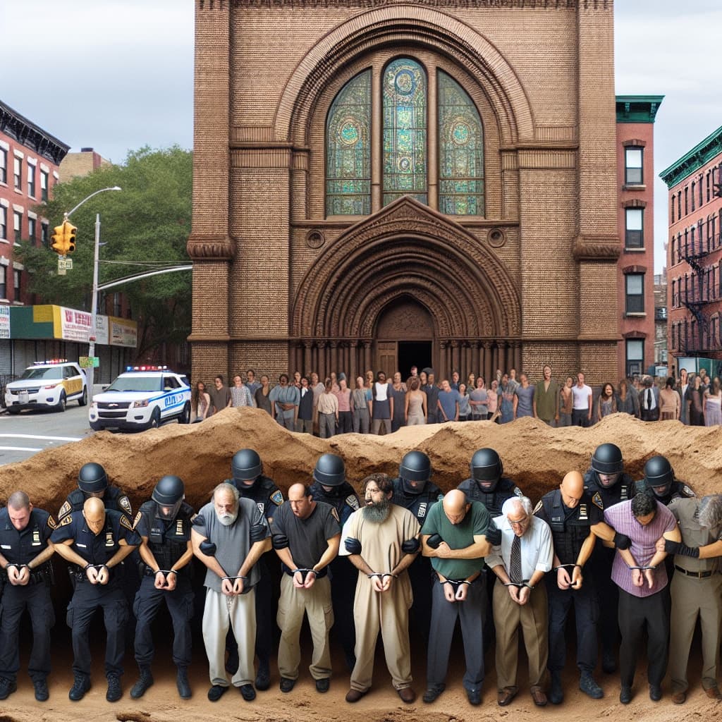 Police arrested several men following a heated dispute over a clandestine tunnel found within a Brooklyn synagogue. The origin and purpose of the tunnel remain under investigation. Details on the altercation and charges are pending as authorities delve further into the matter.